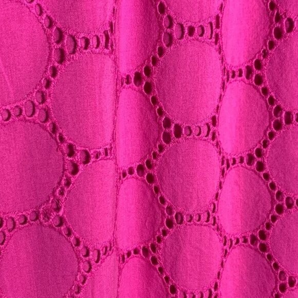 Crown & Ivy Petite PS Pink Eyelet Sundress Sleeveless Cotton Mini Dress - Picture 8 of 13